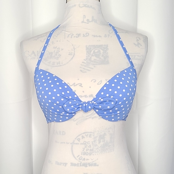 ❗️NWOT❗️SHADE & SHORE  POLKA DOT BIKINI SWIM TOP AA - Picture 1 of 7